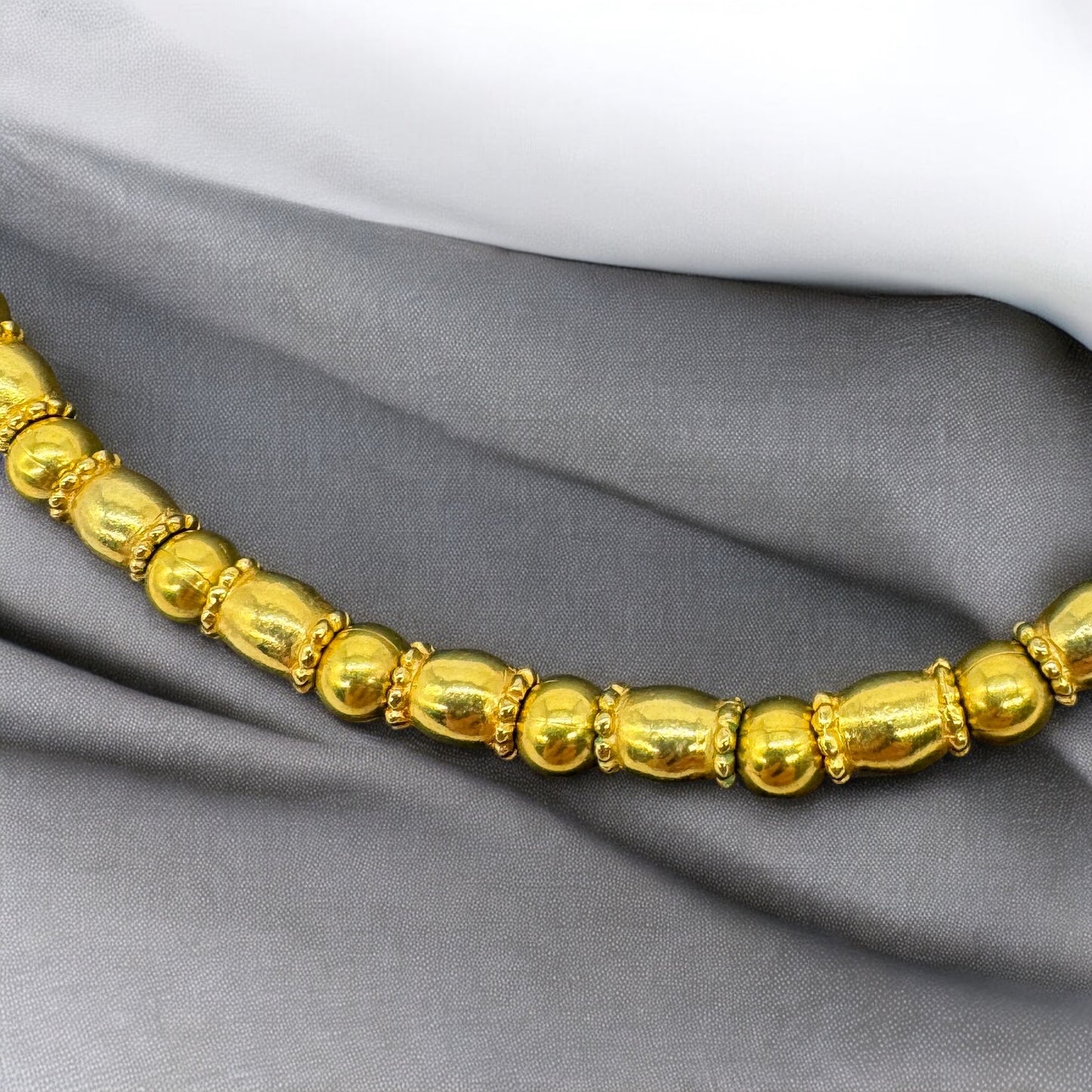MMA Metropolitan Museum of Art Etruscan 18ct Gold Beads 24k overlay Necklace