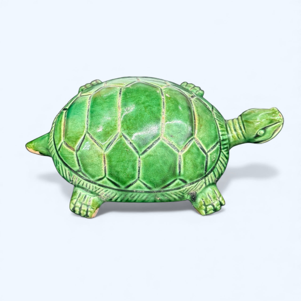 21cm ceramic turtle statue,green glaze turtle,home decor,garden