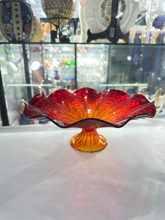 Italy Made Ruby Red Comport