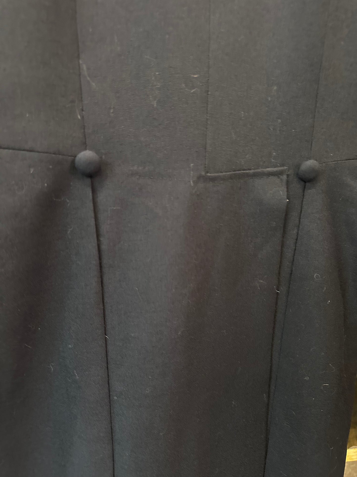 Vintage Formal Tailcoat – Double Breasted – Black Satin Lapels,42”