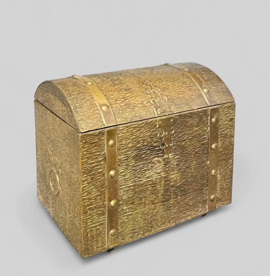 Large Antique Brass Jewellery Chest – Treasure Trunk Style