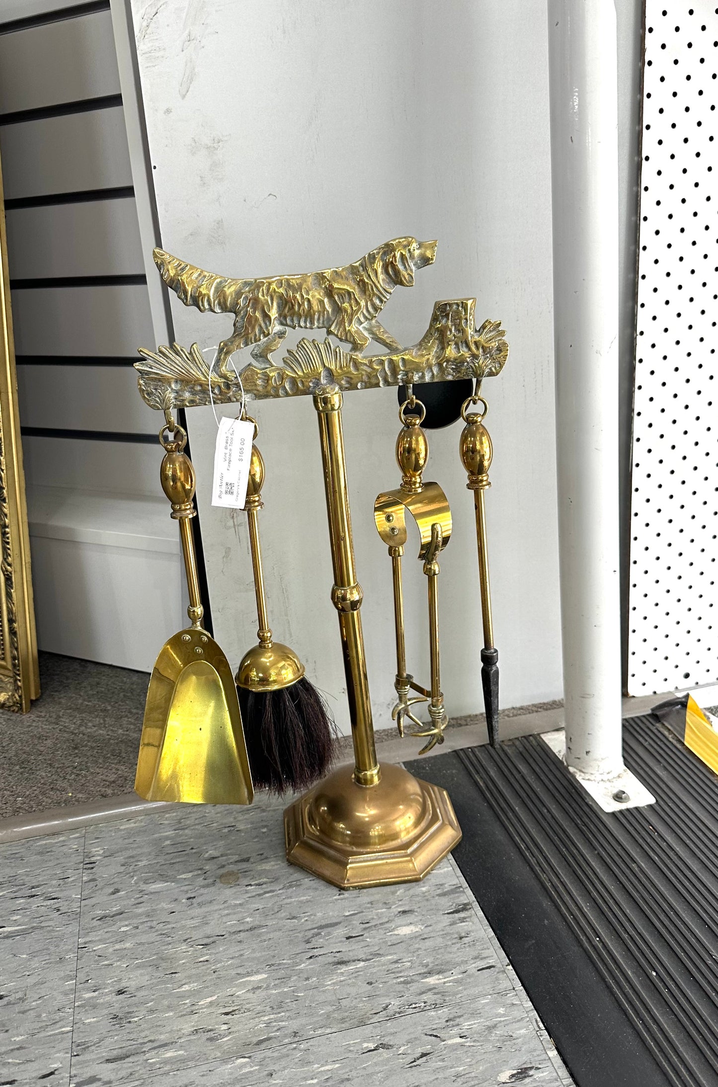 Vintage Brass Fireplace Tool Set