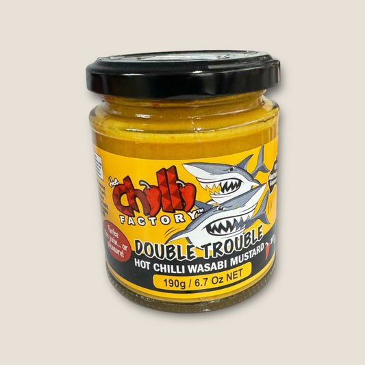 The Chilli Factory Double Trouble Hot Chilli Wasabi Mustard 190g