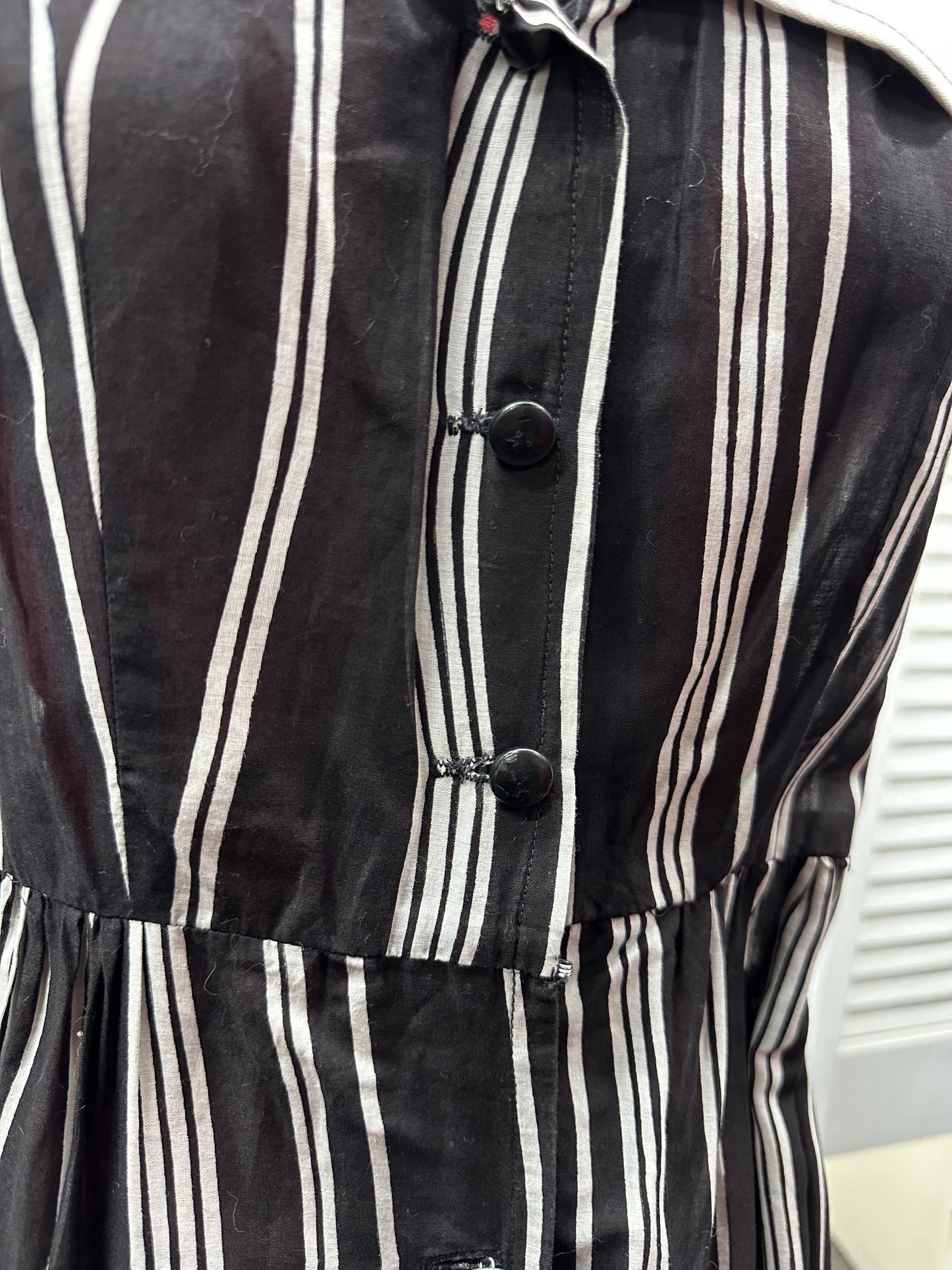 1970s Leroy Black and White Dress