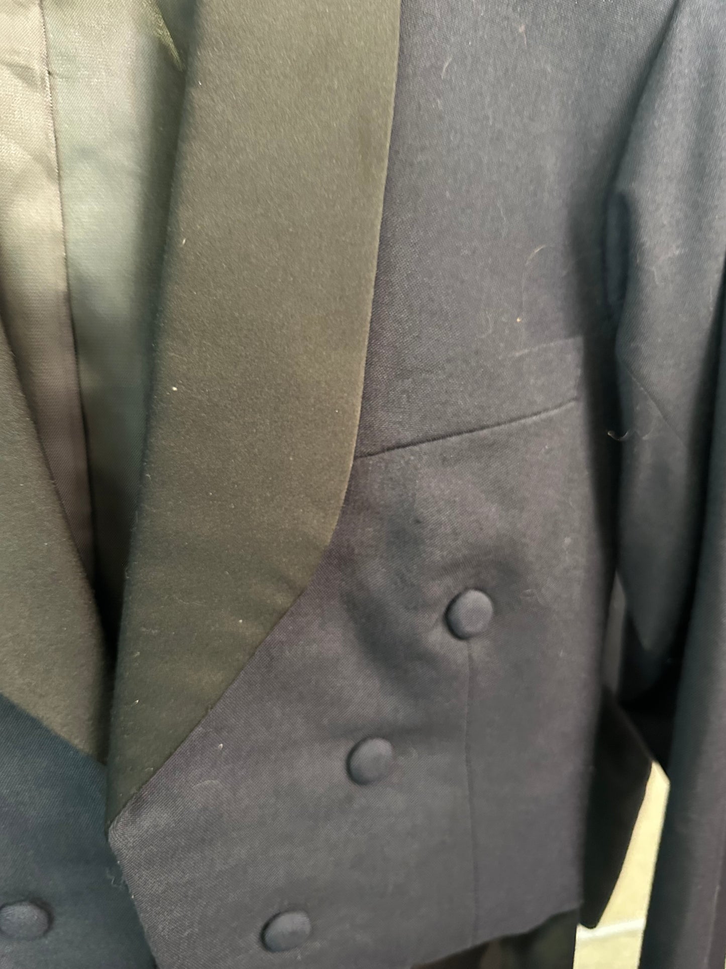 Vintage Formal Tailcoat – Double Breasted – Black Satin Lapels,42”