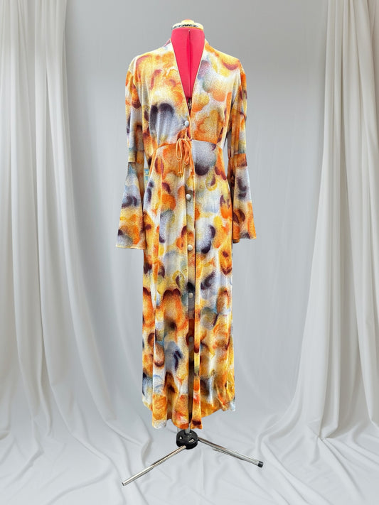 1970 Poly House Dress dressing gown angle sleeves