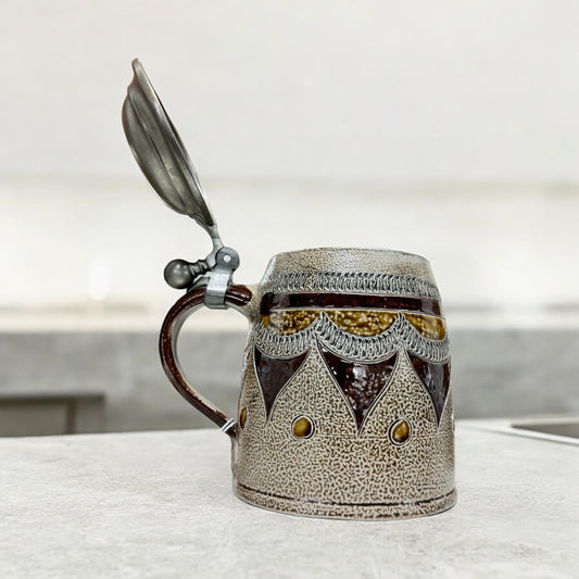 Ceramic Pewter Beer Stein