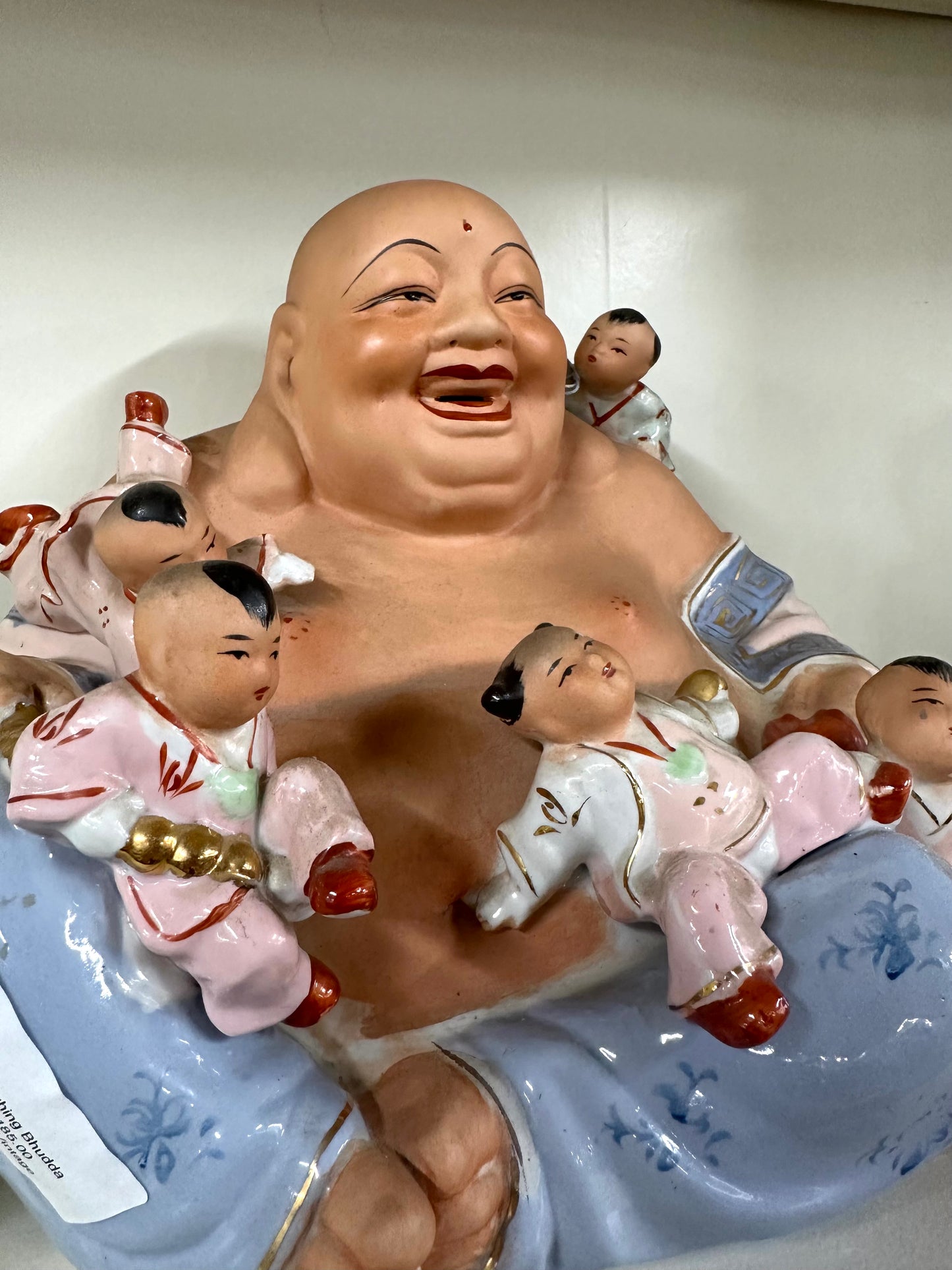 Chinese Porcelain Laughing Bhudda with Children, XL