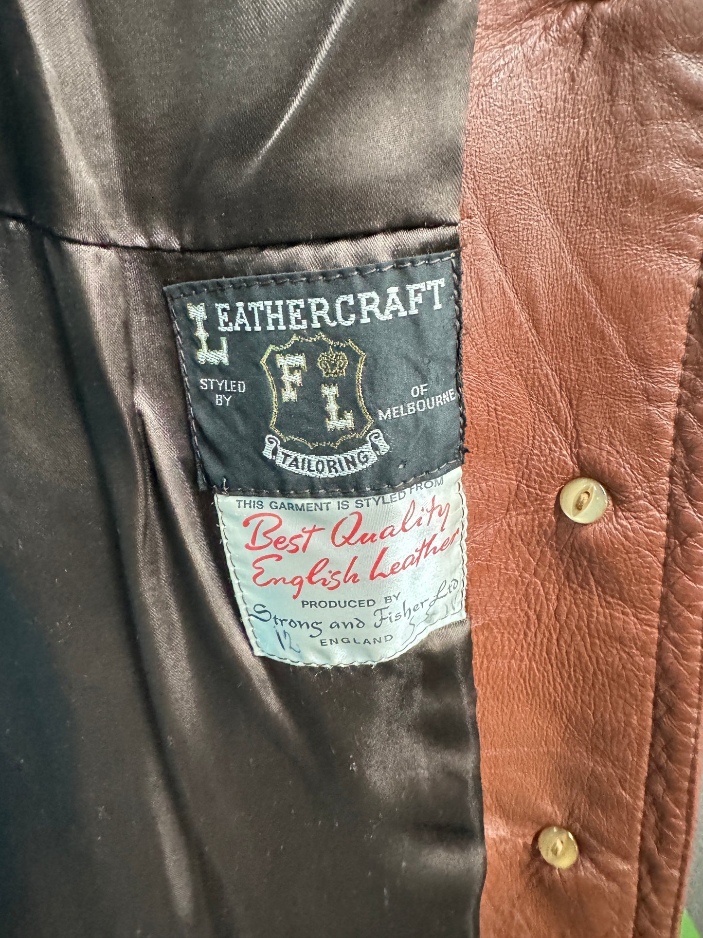 1970s Tan Leather Coat