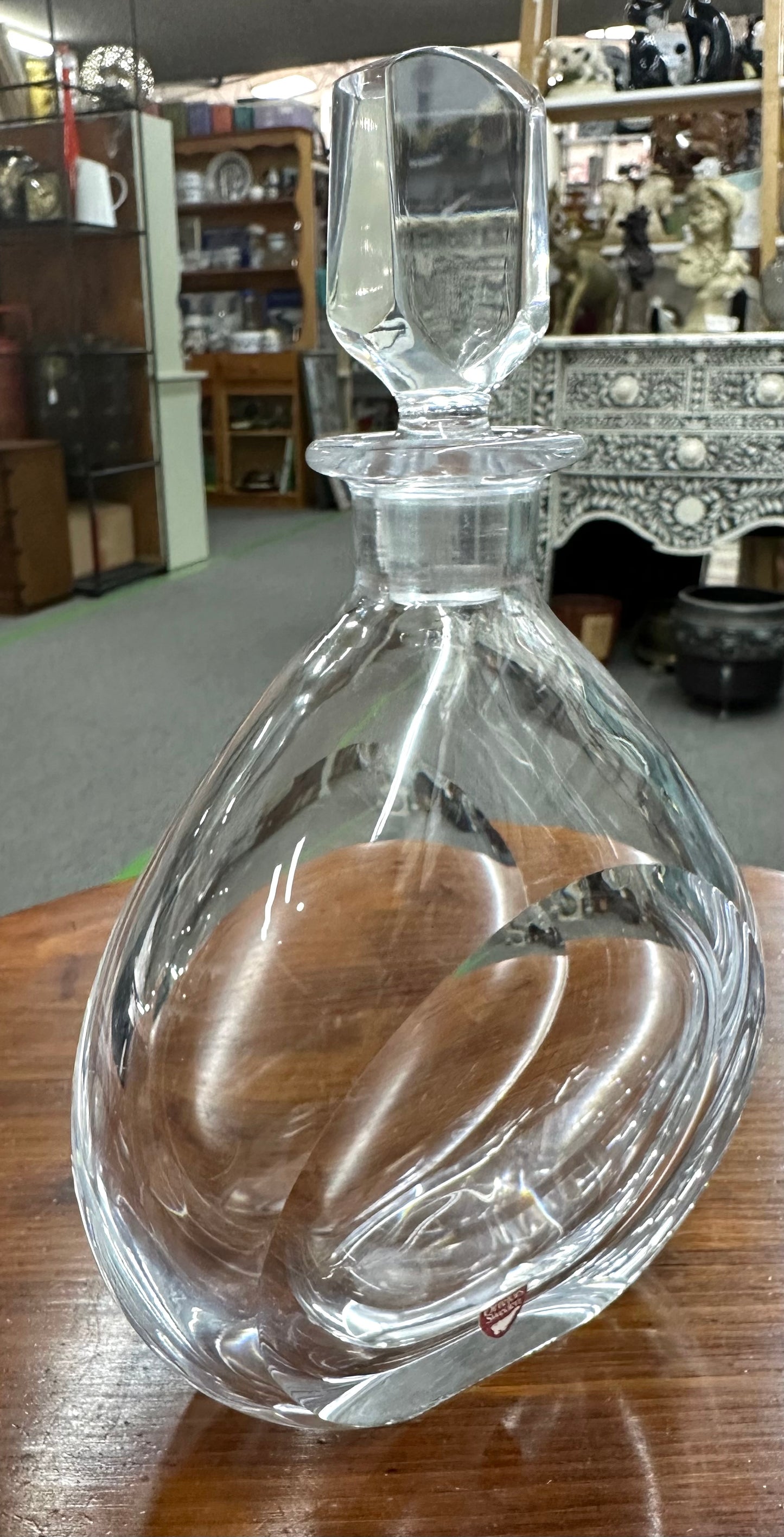 Orrefors Crystal Flat Drop Decanter