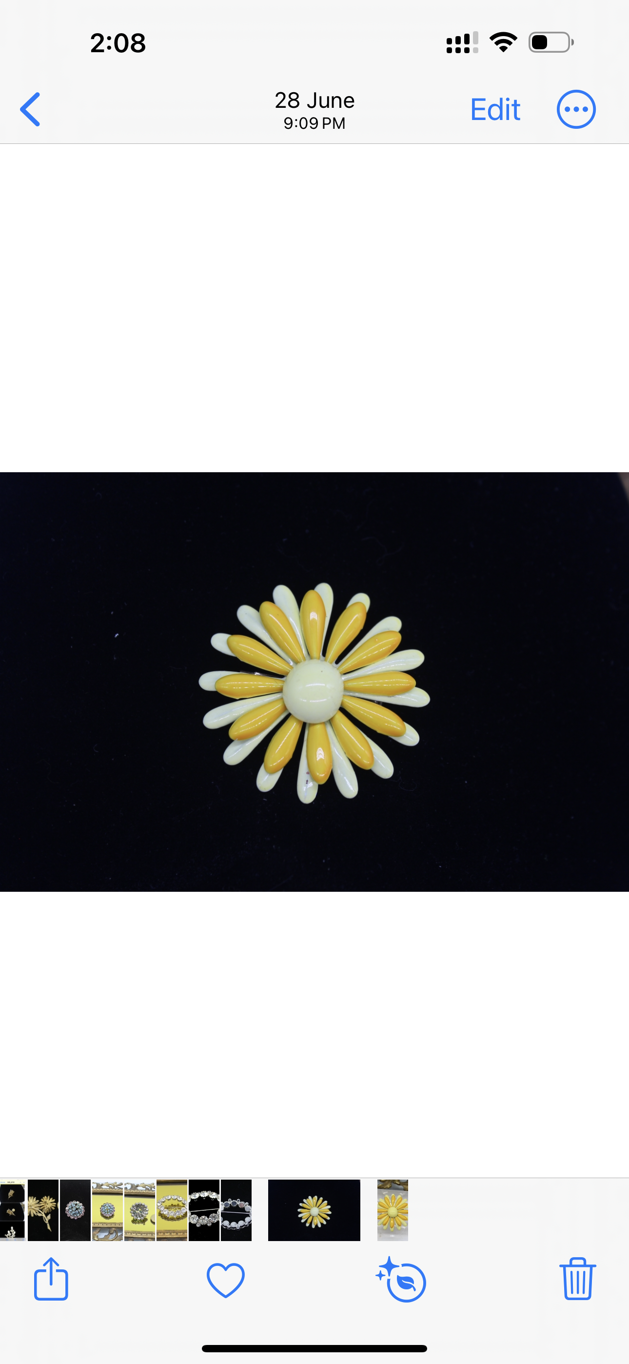 1960s USA Enamel Flower Brooch