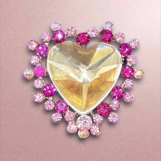 Pink Rhinestone Brooch