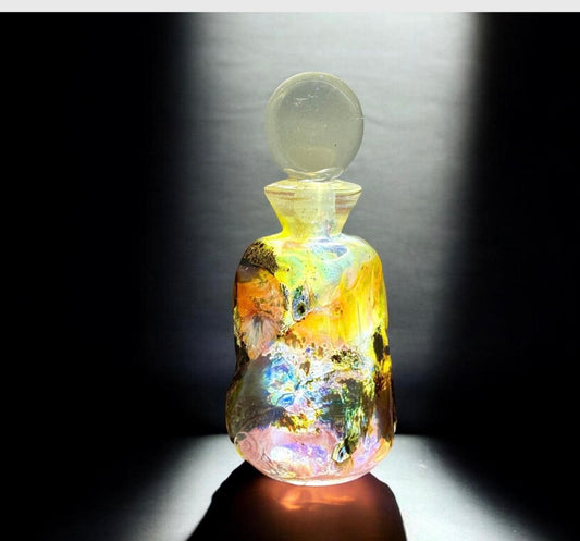 Richard Clements Art Glass Perfume Bottle – Iridescent Hand-Blown Collector Piece