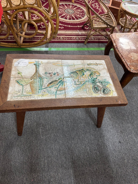 Hand Painted Lobster Tile Table