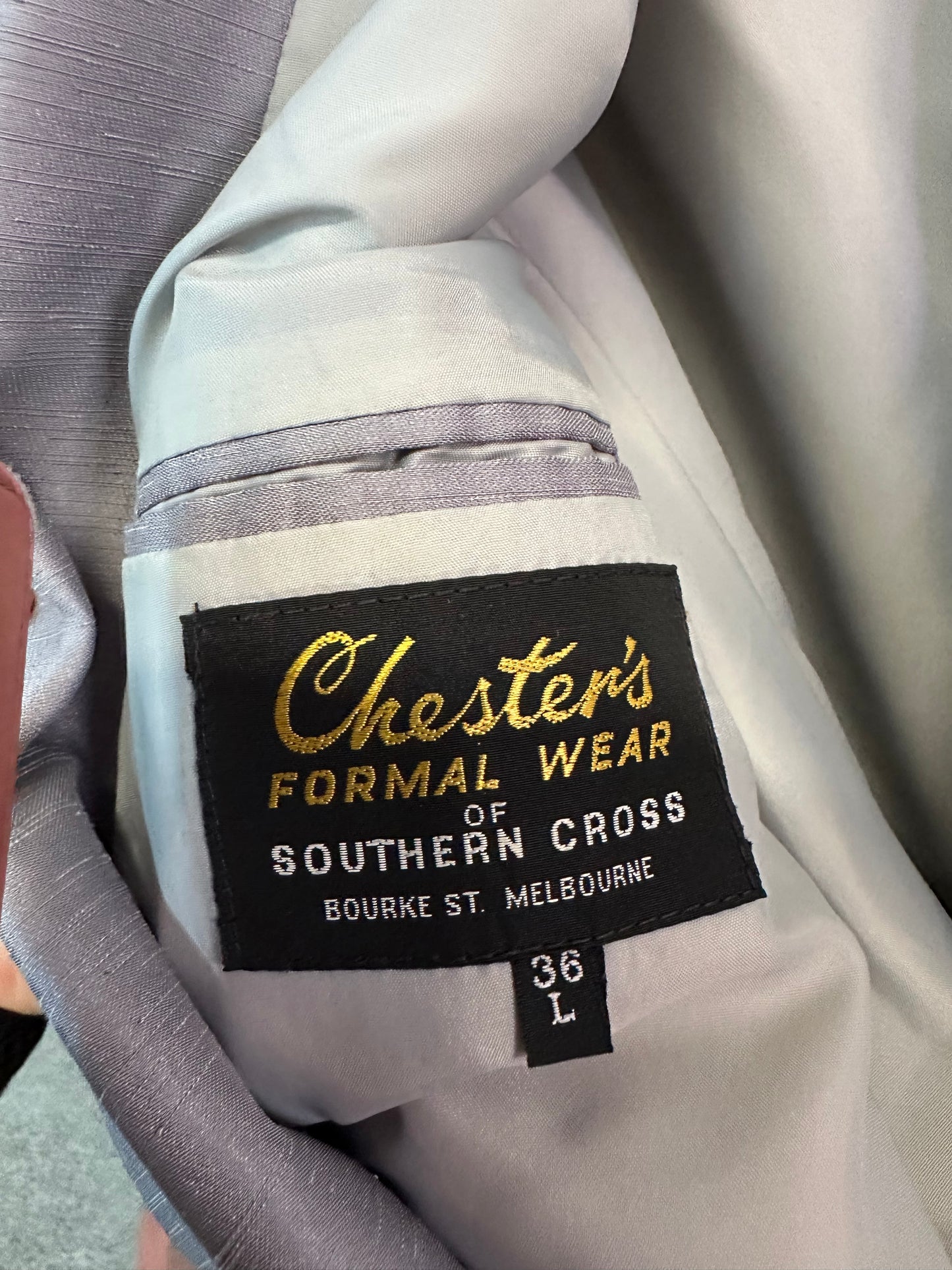 Vintage Silver Dinner Jacket – Shawl Collar – Chester’s Formal Wear – 38”