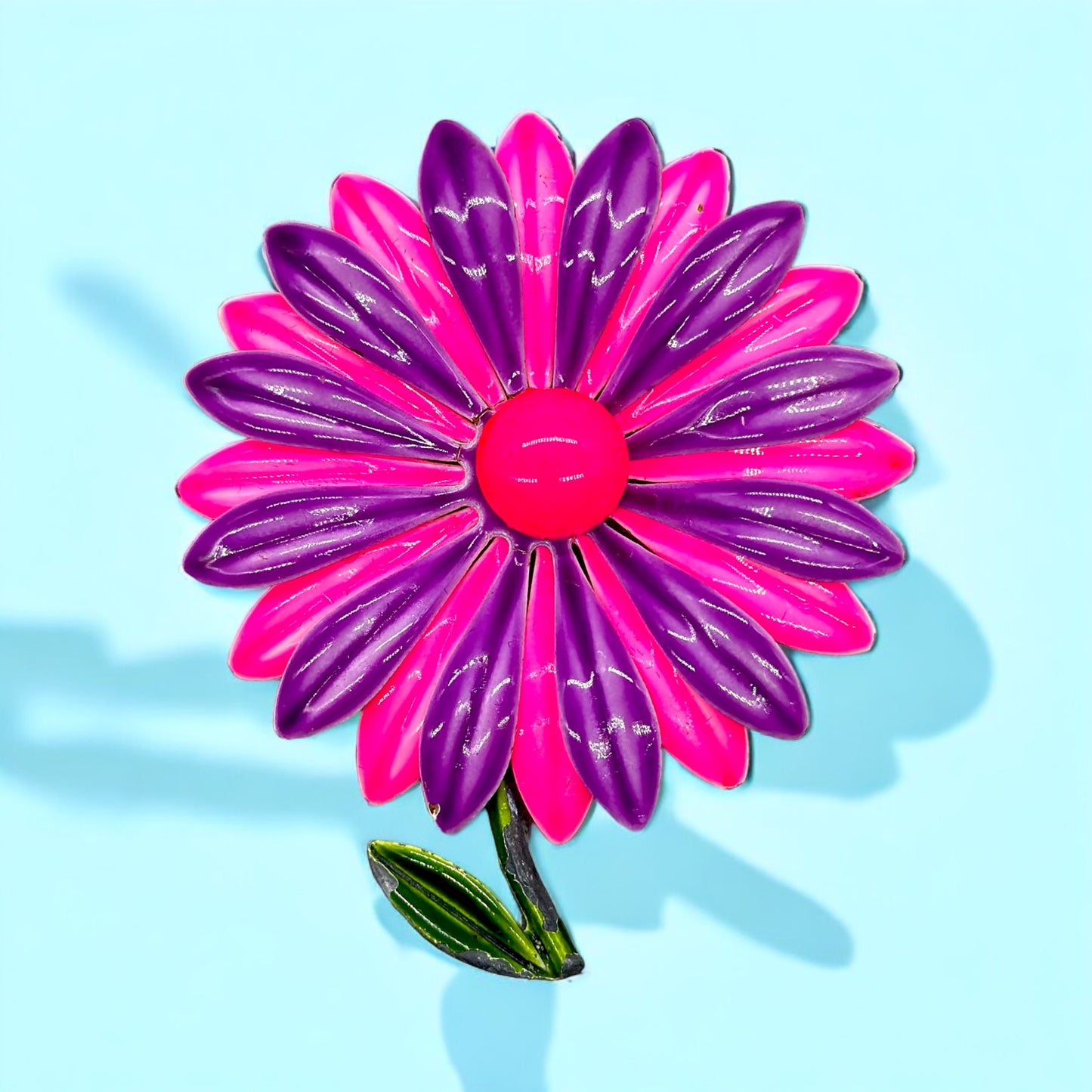 1960s USA Flower Enamel Brooch