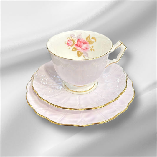 Aynsley baby pink tea cup and saucer with pink rose