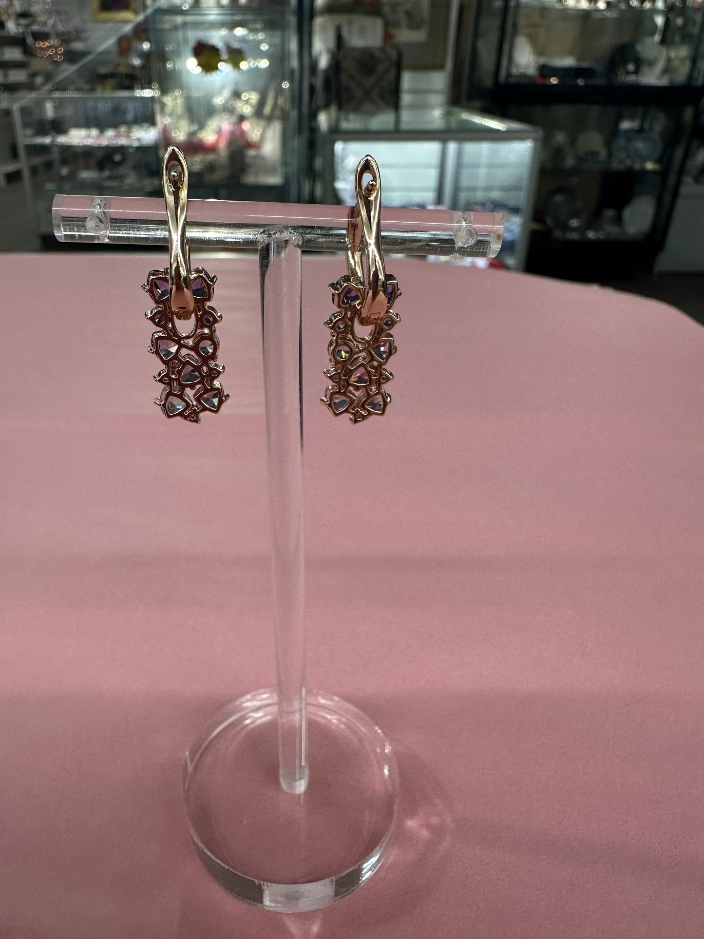 585 14k Rose Rolled Gold + Amethyst Earring