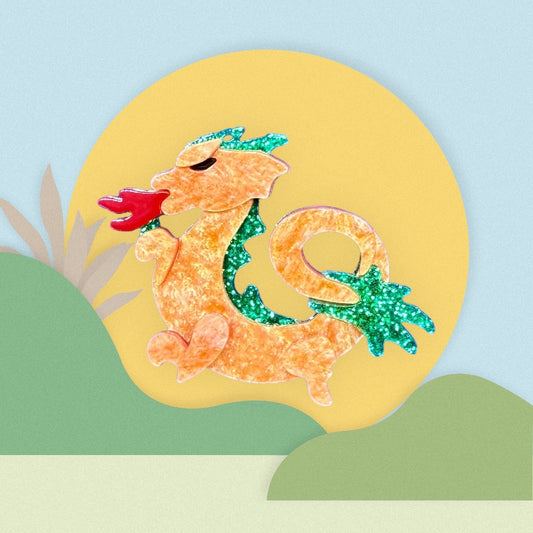 Acrylic Dragon Brooch