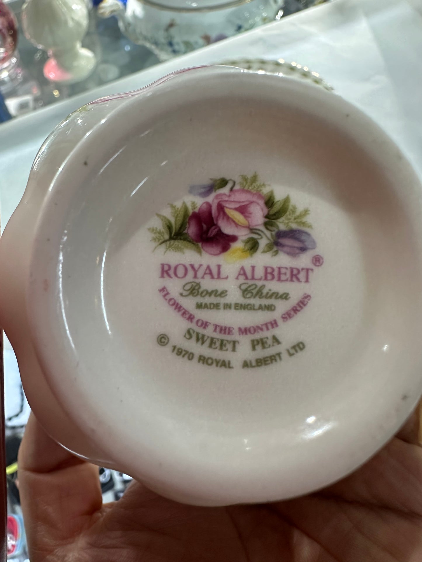 1970s  Royal Albert “Flower of The Month” Sweet Pea  April , Tea Trio