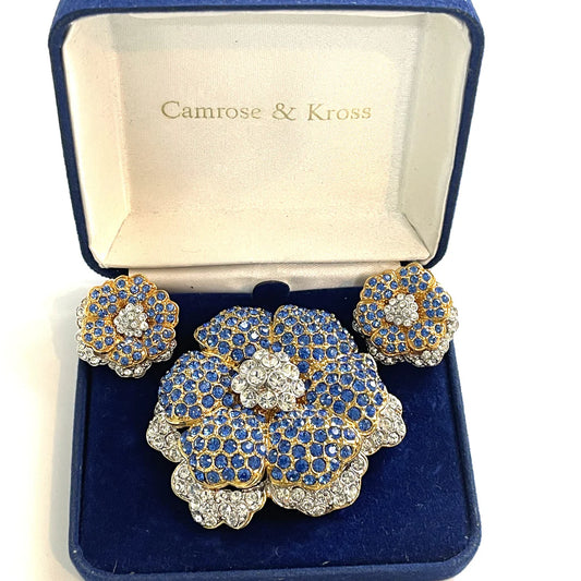 Camrose & Kross Vintage Jacqueling Bouvier Kennedy Collection Brooch & Earrings