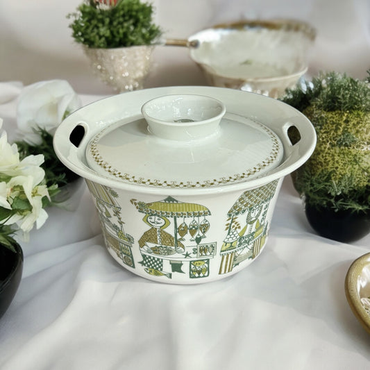 Big Figgjo Flint Market Casserole, Figgjo Flint Norway, 60's Scandinavian Design Cookware, Round Casserole With Lid