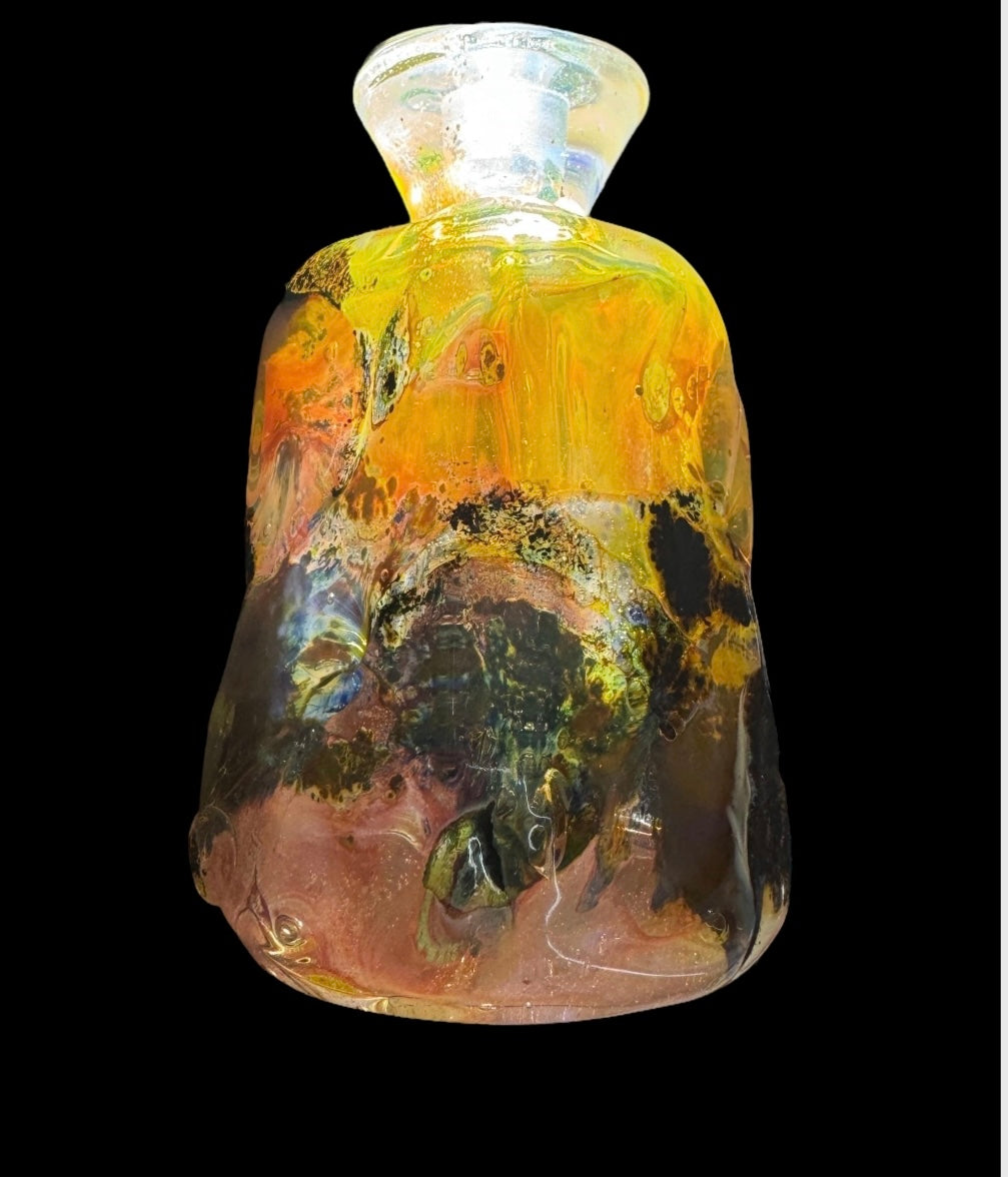 Richard Clements Art Glass Perfume Bottle – Iridescent Hand-Blown Collector Piece