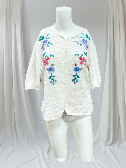 1970s Cotton Embroidery Cardigan