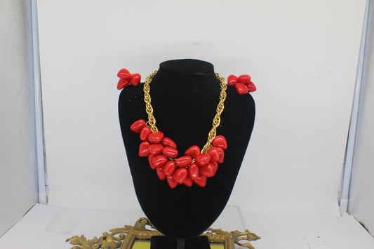 Strawberry Necklace and Earrings