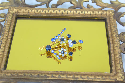 Blue Diamond Brooch