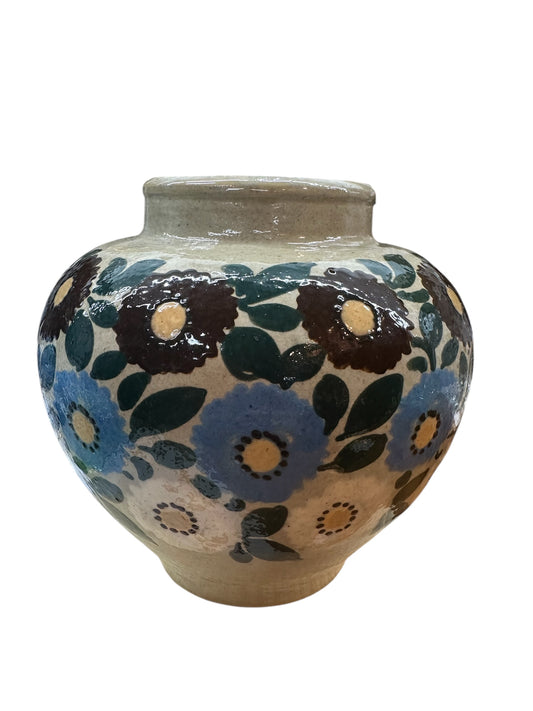 Elchinger Et Cie, France Pottery, Vase, Flowers, Earthenware, Early 20th Century.