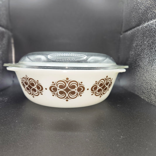Pyrex Brown Swirl Dish