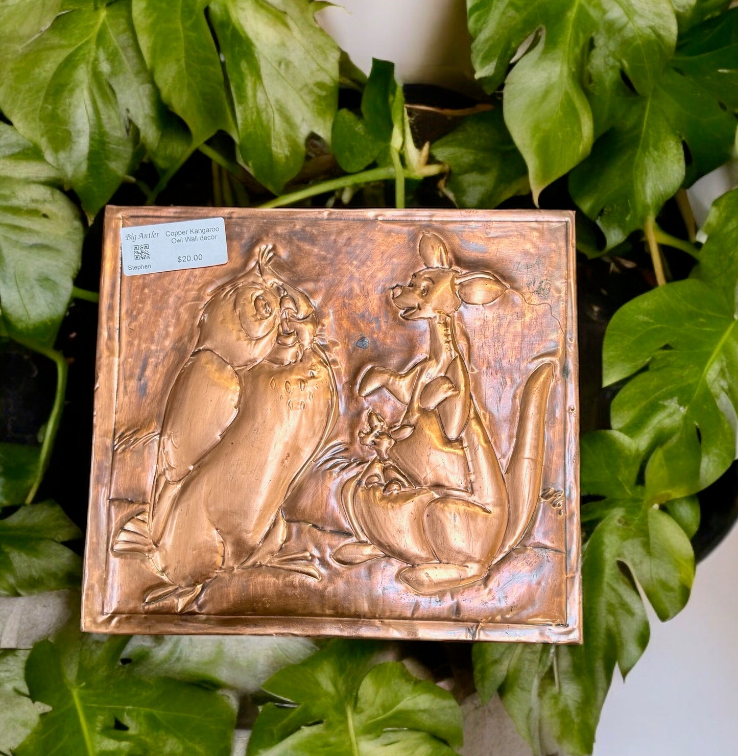 Copper Kangaroo Owl Wall decor