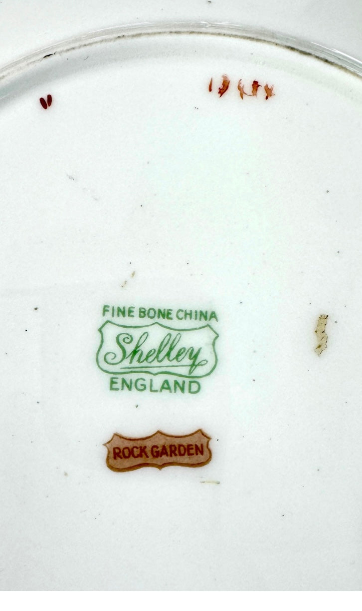 Shelley “Rock Garden” Chintz Square Handled Plate – England