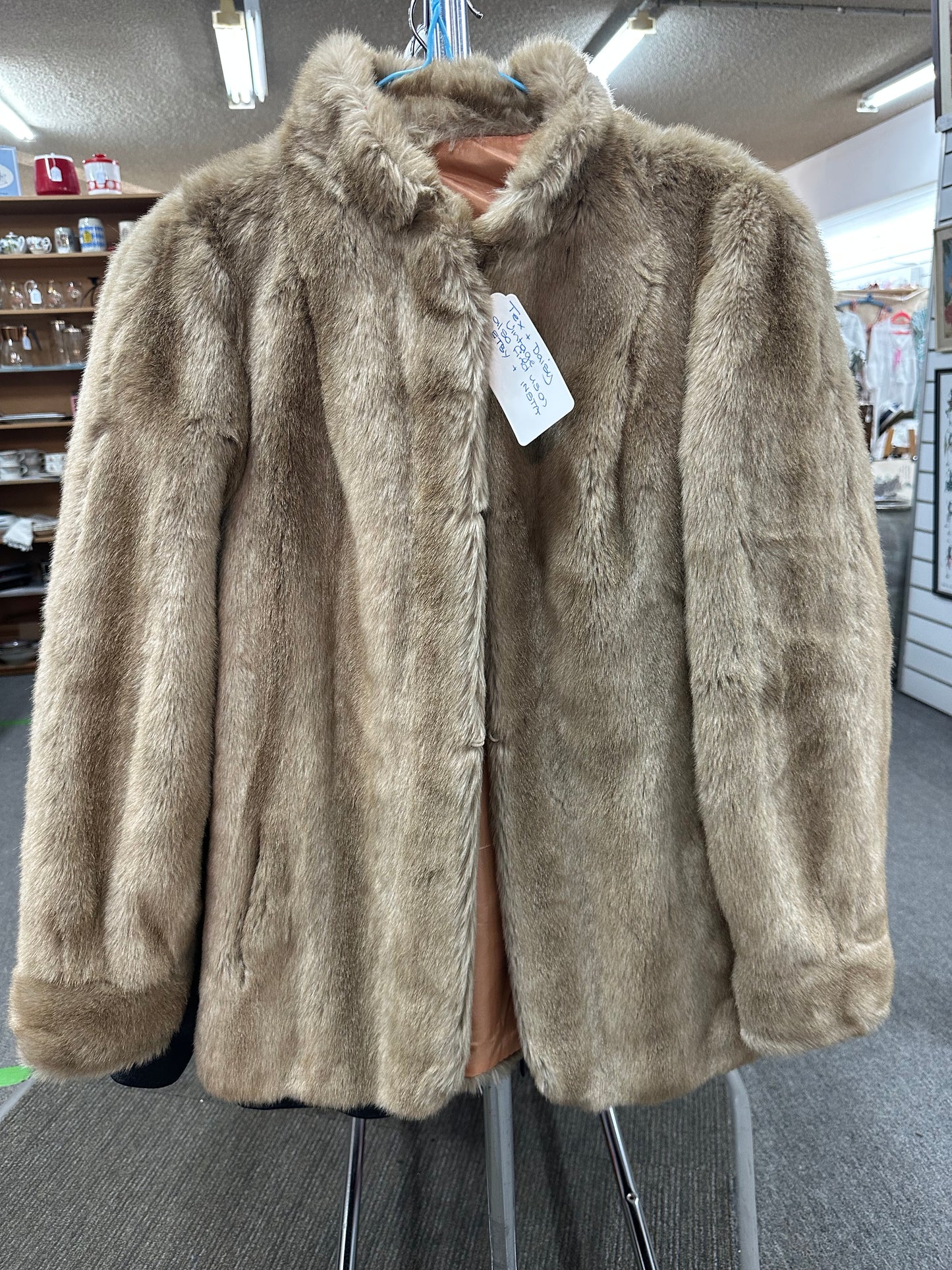 Anne of Melbourne 1970s Beige Faux Fur Jacket