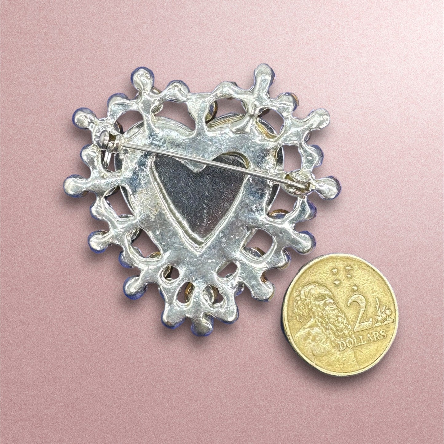 Pink Rhinestone Brooch