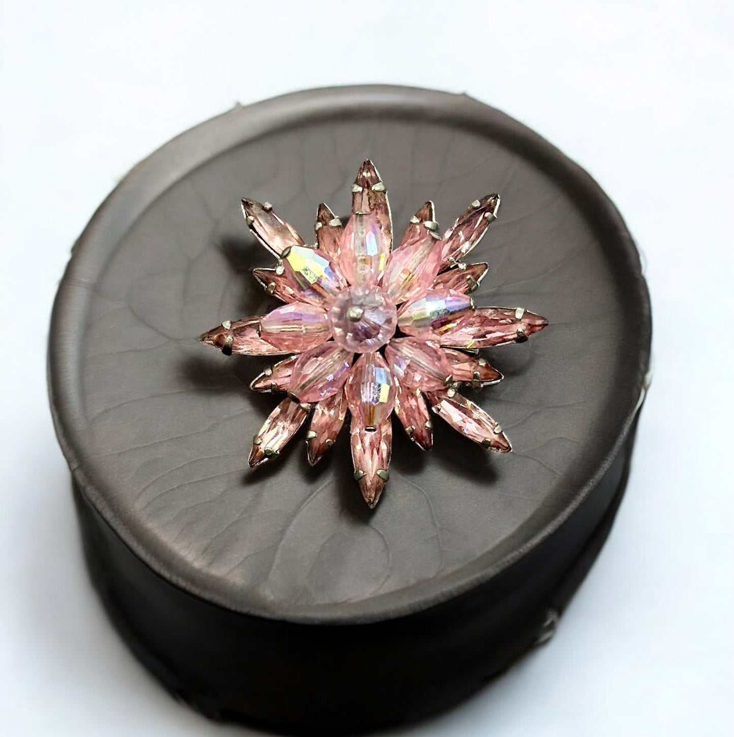 Vintage Pink Crystal Brooch