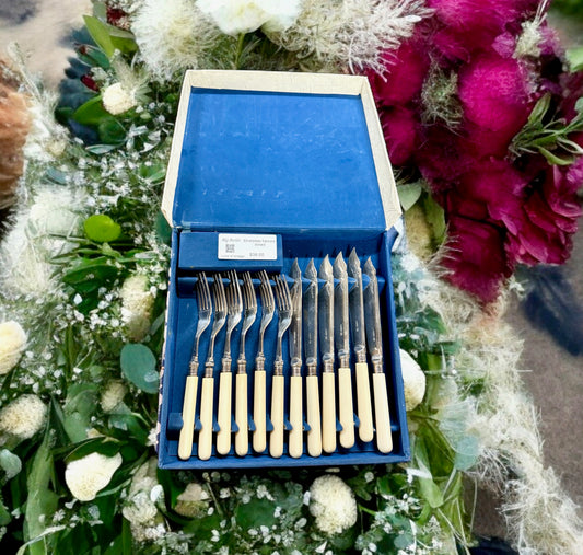 Silverplate flatware boxed