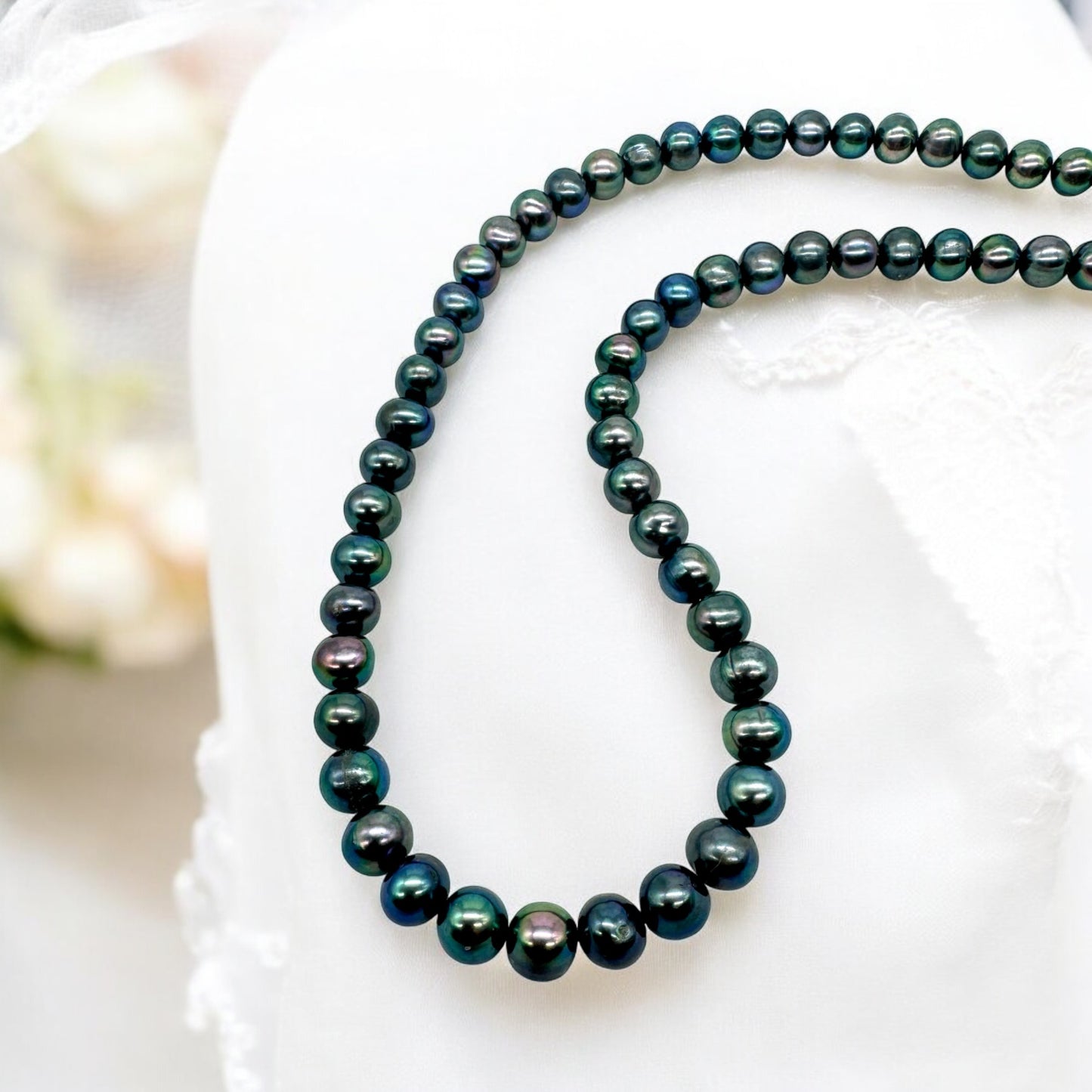Natural Black Pearl Necklace