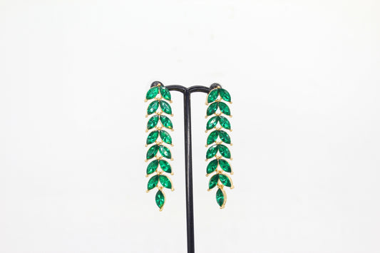 Green Rhinestone Earrings
