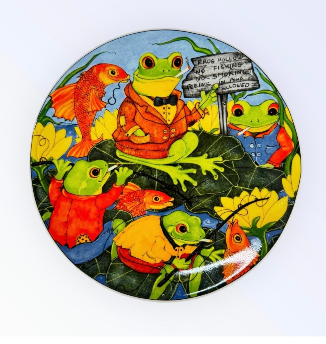 Comical Frogs collector plates, illustrated by Priscilla Parker and made by Australian Fine China