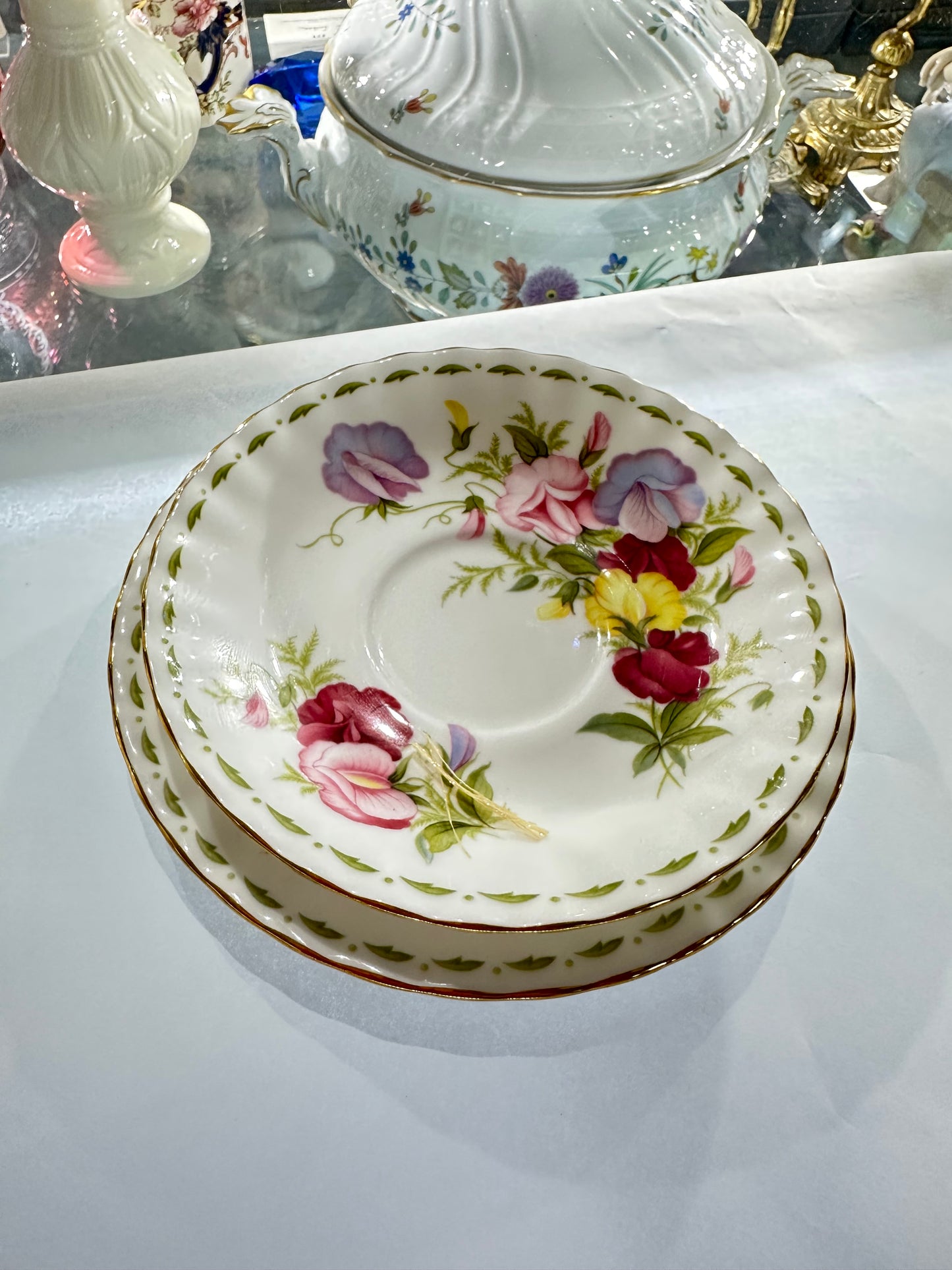 1970s  Royal Albert “Flower of The Month” Sweet Pea  April , Tea Trio