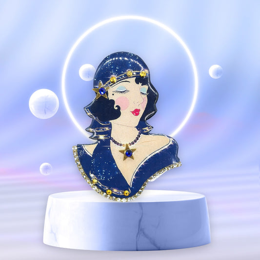 Hand Made Lady Head Brooch by Cat Walk UK