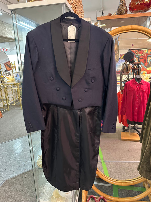 Vintage Formal Tailcoat – Double Breasted – Black Satin Lapels,42”