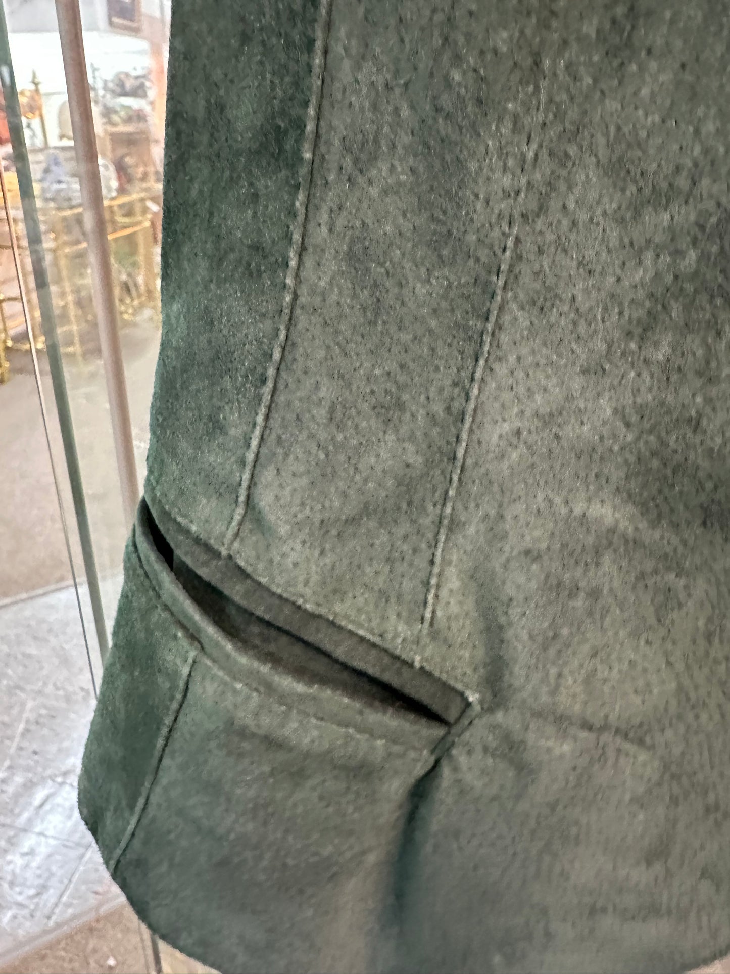 Vintage Green Suede Vest – Valina – Made in Australia – Size L