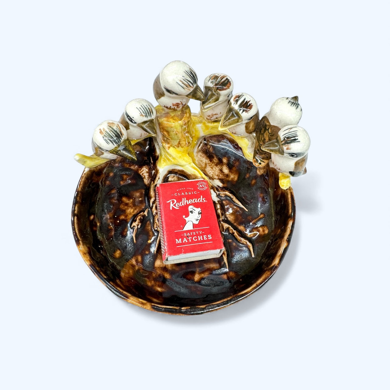 7 kookaburras dish bowl,hand made in Japan,home decor