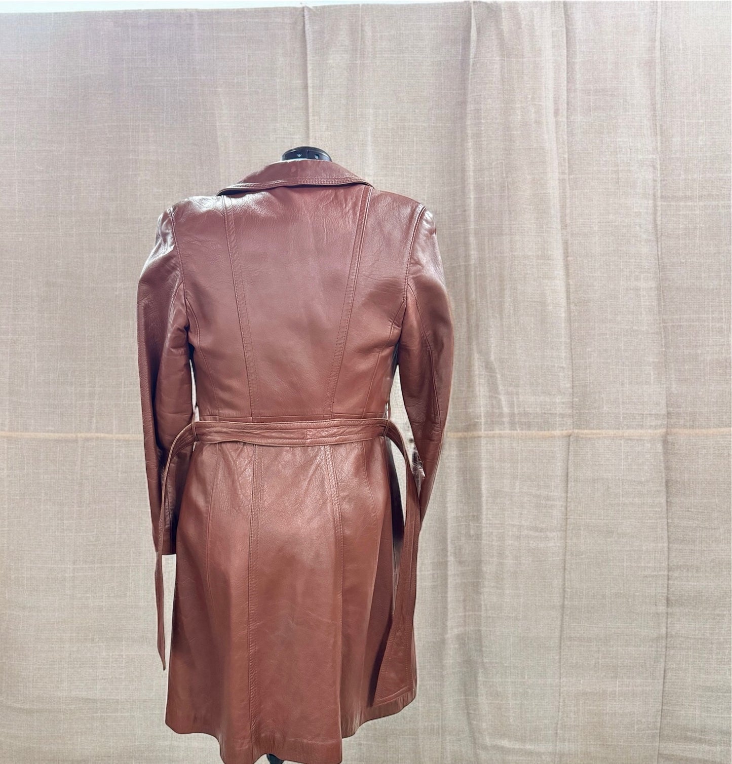1970s Tan Leather Coat