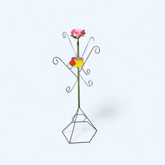 Vintage Wrought Iron Hanging Plant Stand, Garden Decor