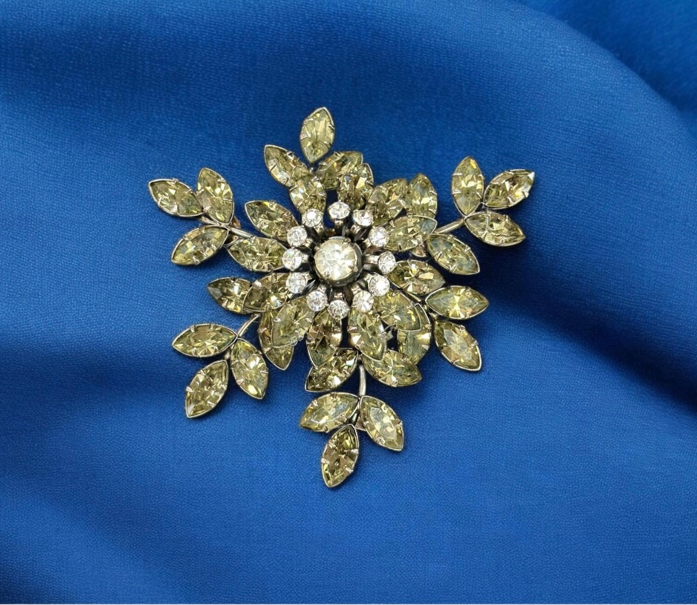 Rare! Donald SIMPSON Brooch for JEWELCREST Crystal WISTERIA Brooch marked!
