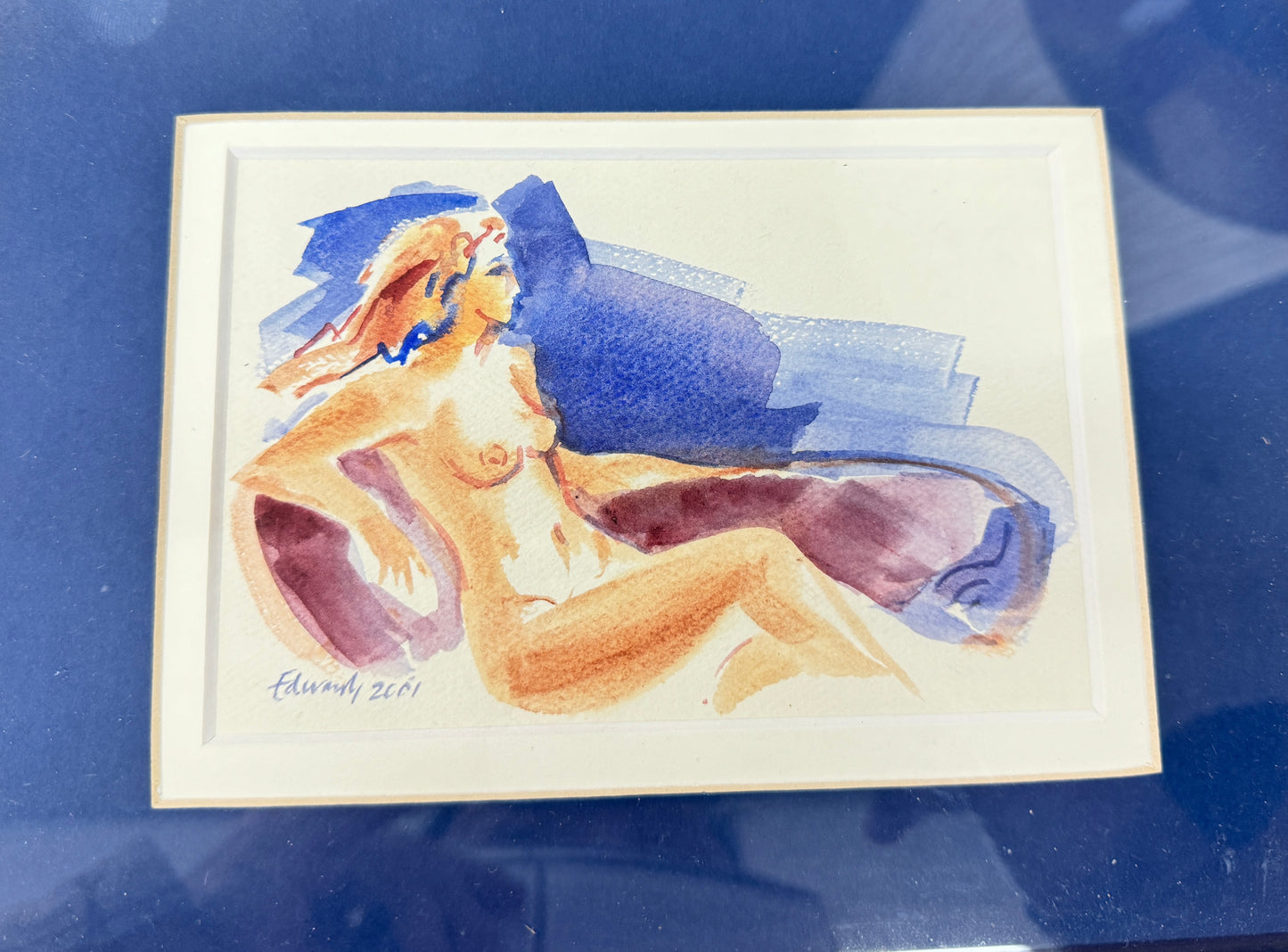 Watercolour painting by Australia Australian folklorist Ron Edwards (1930 - 2008),signed 2001
